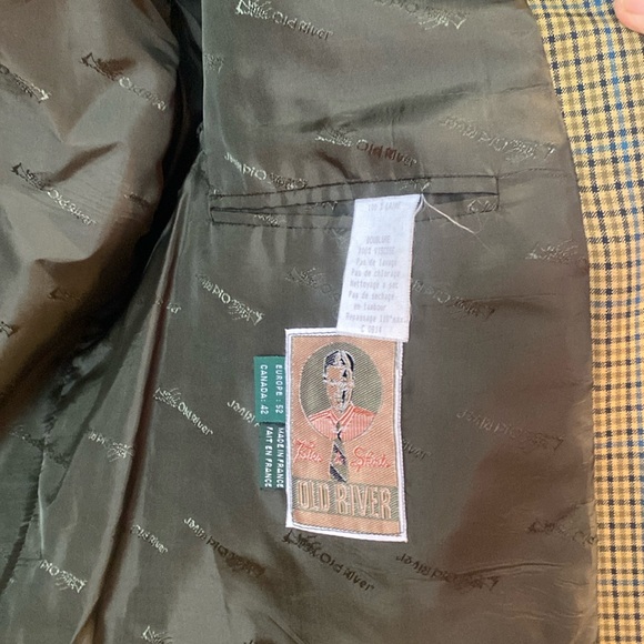 OLD RIVER OVERSIZED unisex Houndstooth Wool Green Blazer Made in France Size 42 - Picture 11 of 17